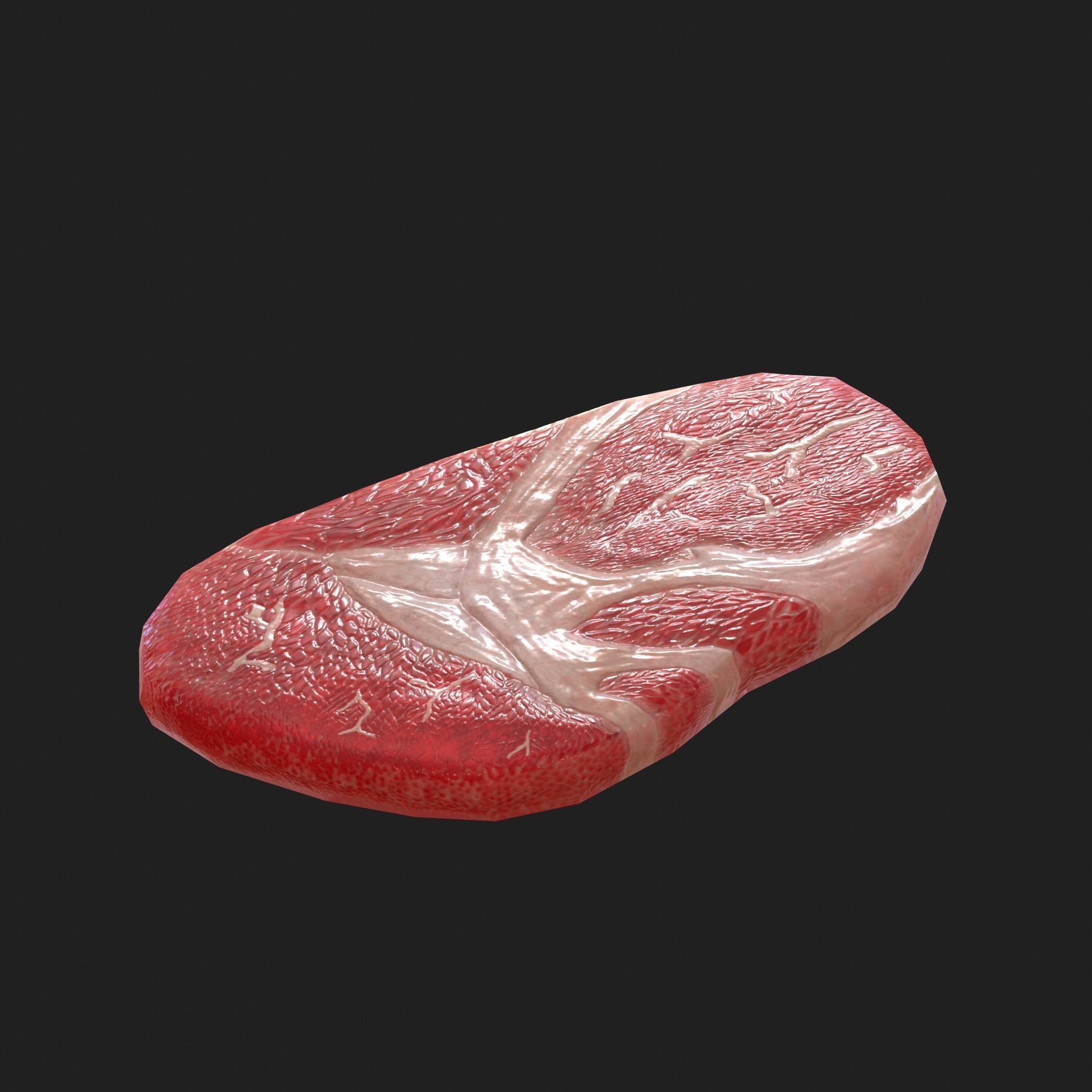 Meat 14 Piece Set - Steak Sausage Rib Fish Chicken Low-poly 3D model_19