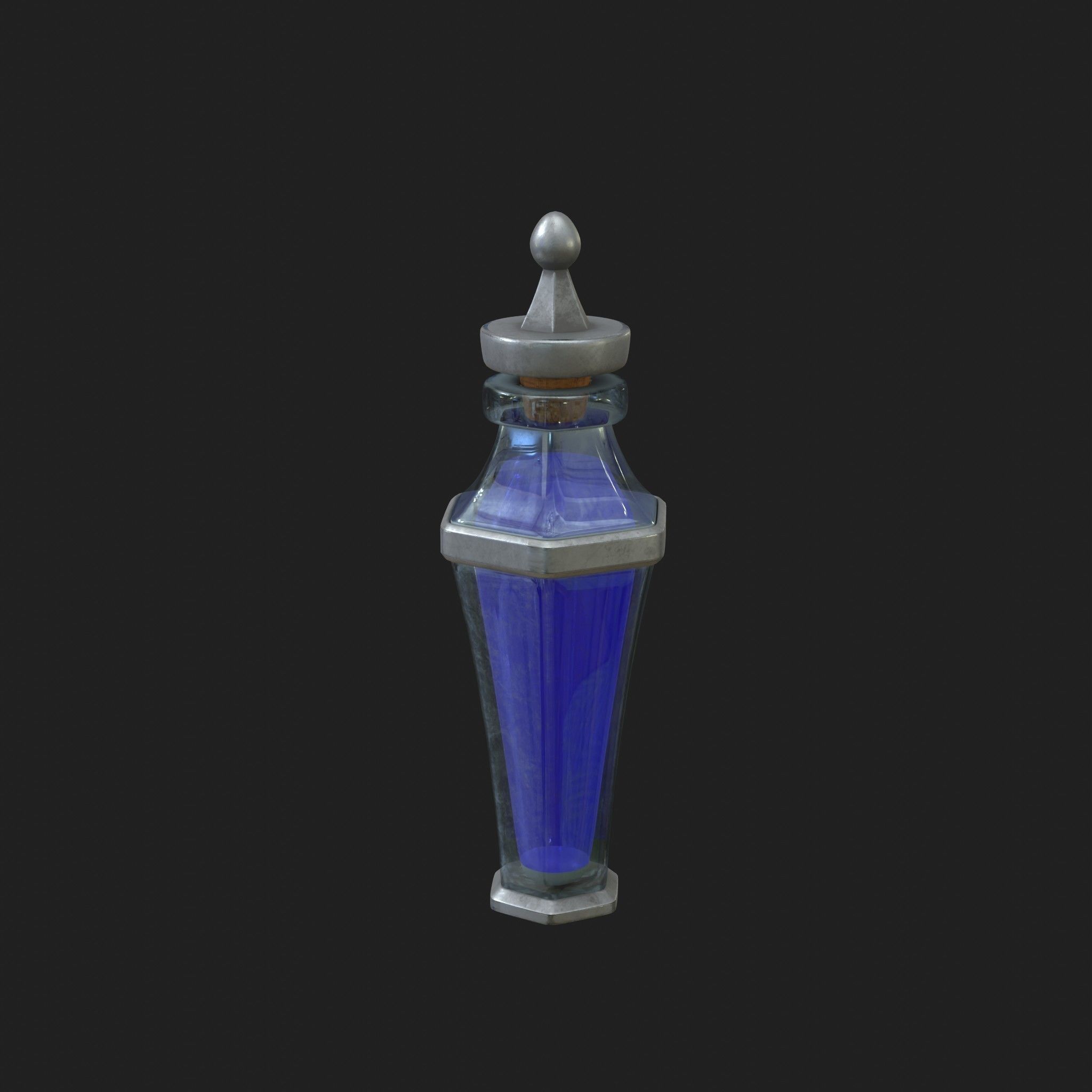Potions - Health Mana Strength 9 Piece Set Low-poly 3D model_4