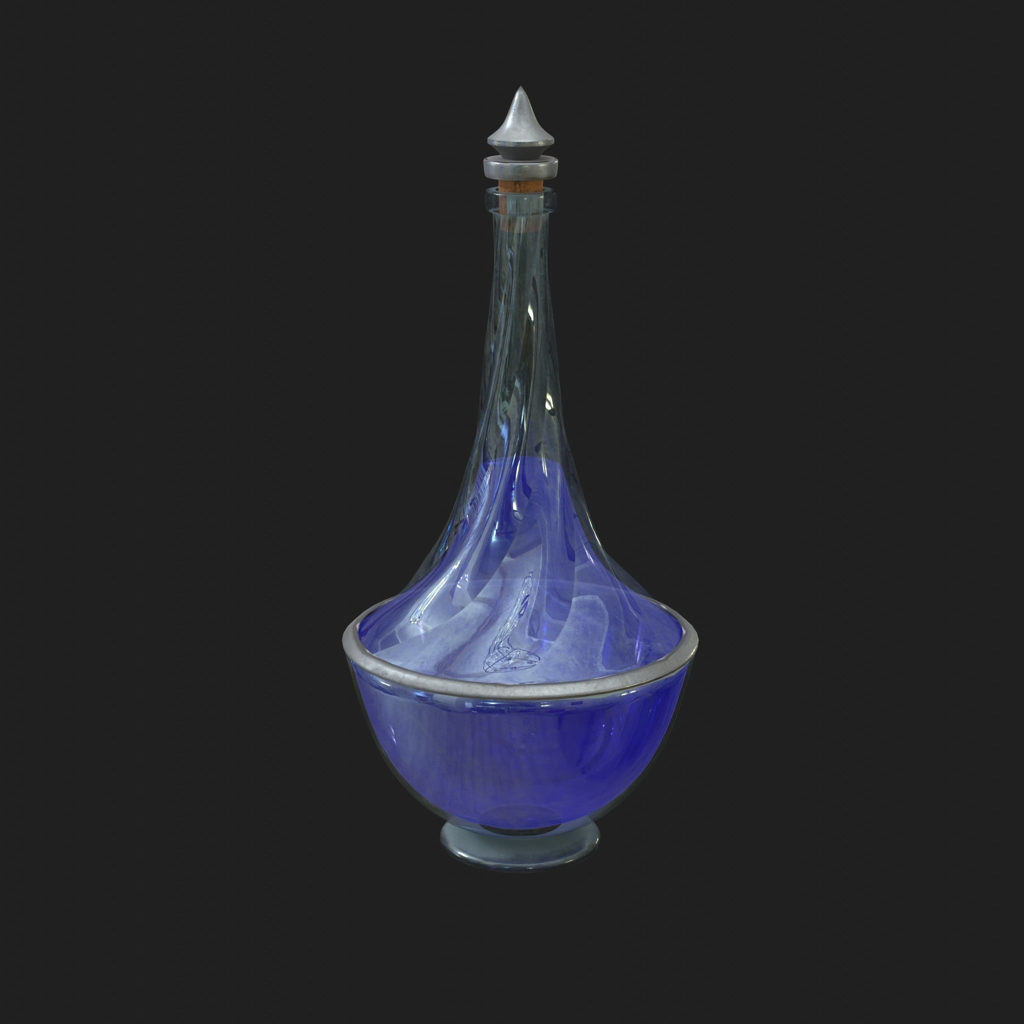 Potions - Health Mana Strength 9 Piece Set Low-poly 3D model_10