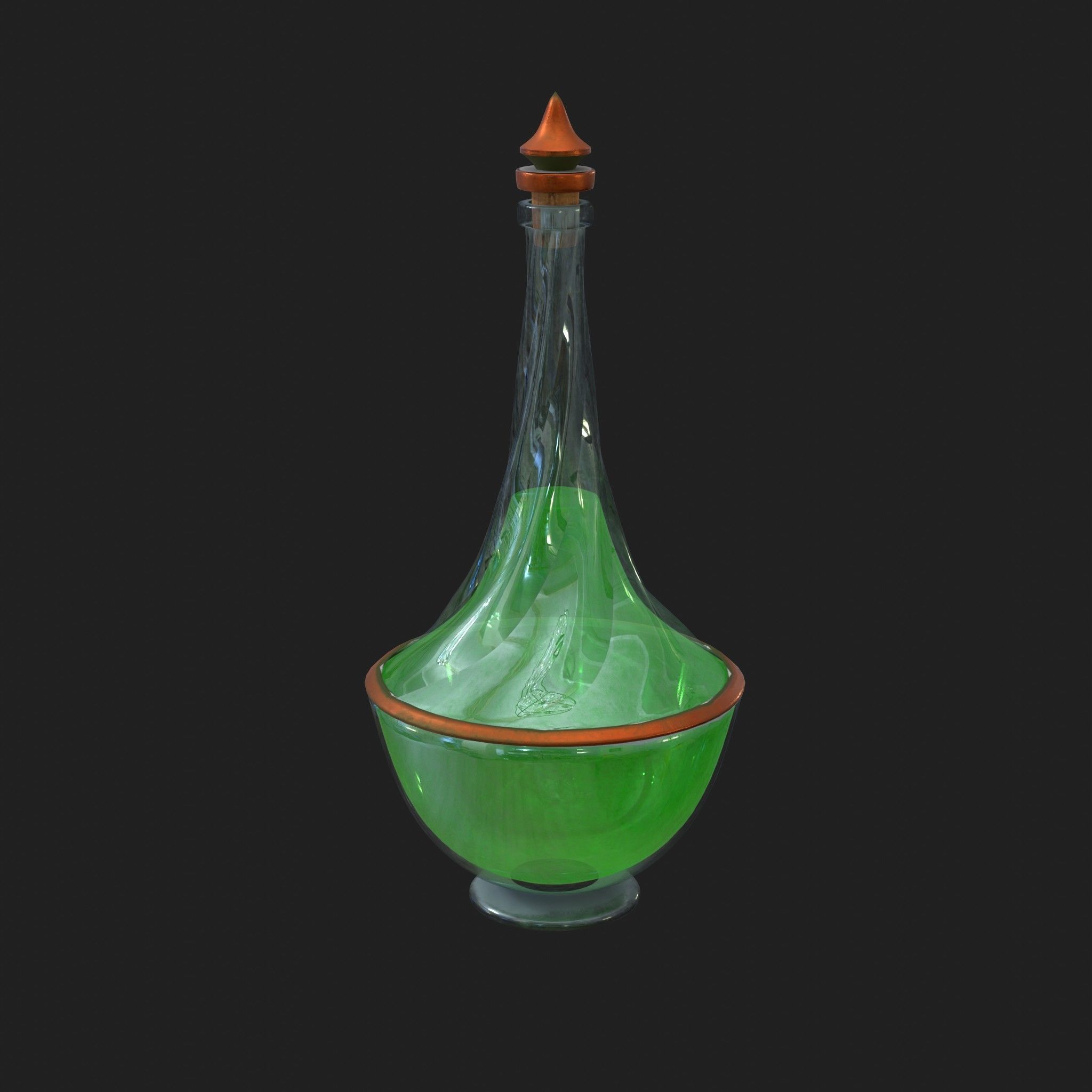 Potions - Health Mana Strength 9 Piece Set Low-poly 3D model_11