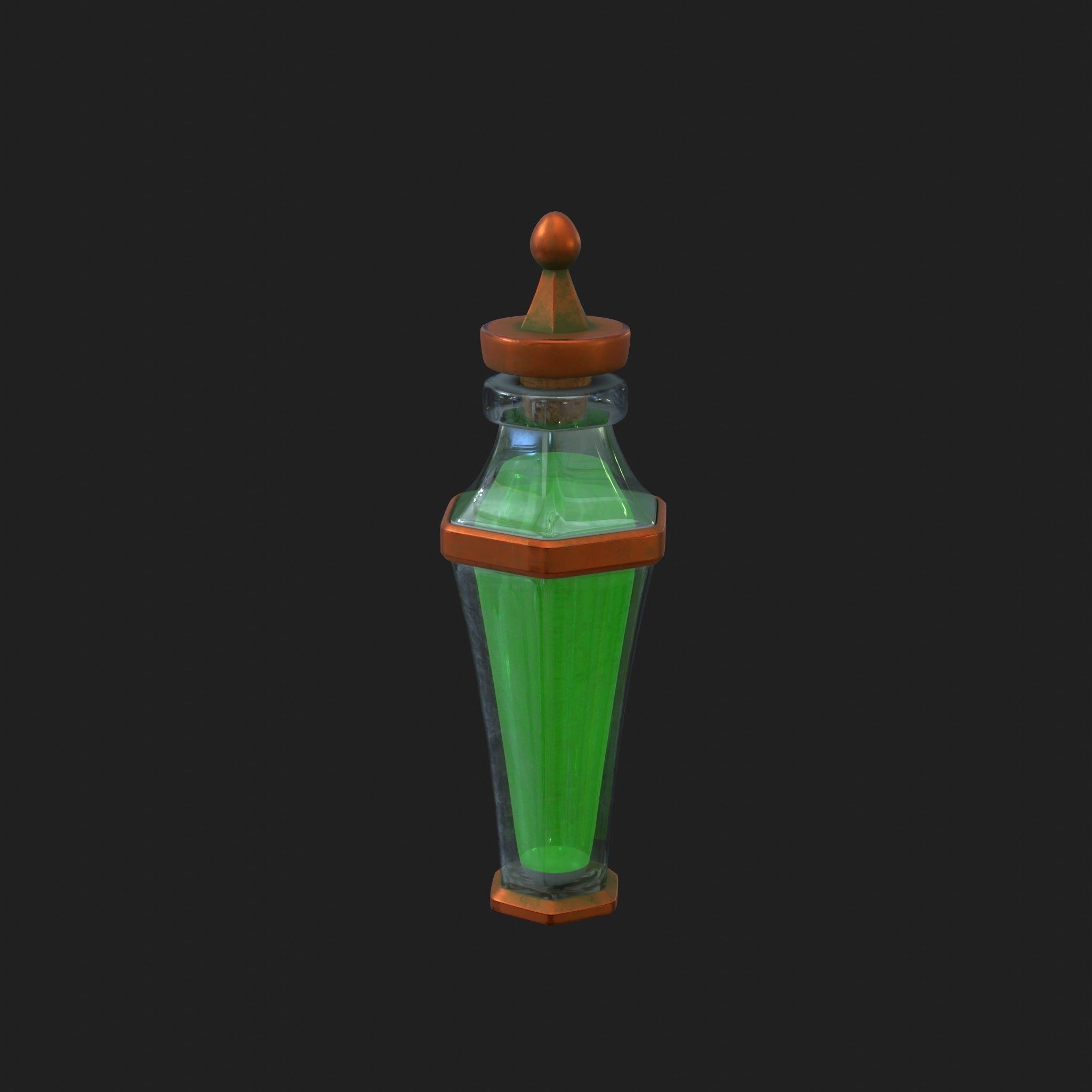 Potions - Health Mana Strength 9 Piece Set Low-poly 3D model_5