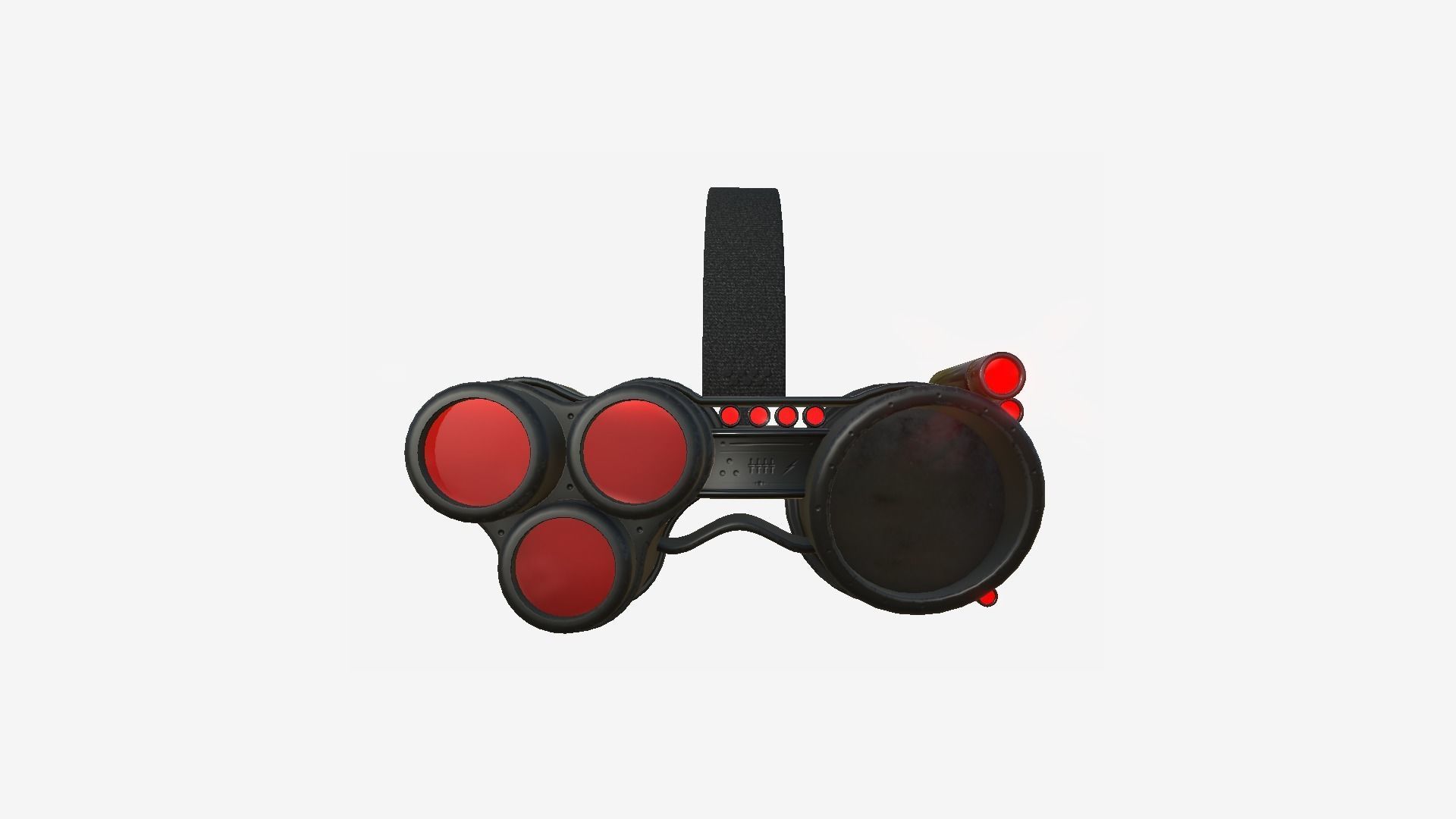 SciFi Glasses J01 Black Red - Character Design Fashion Low-poly 3D model_1