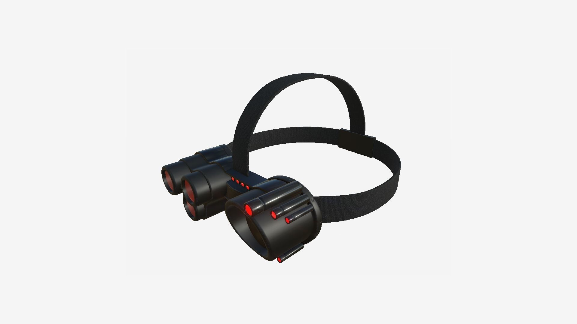 SciFi Glasses J01 Black Red - Character Design Fashion Low-poly 3D model_2