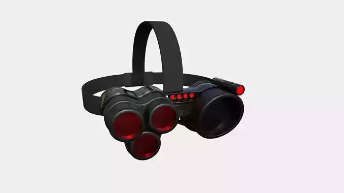 SciFi Glasses J01 Black Red - Character Design Fashion Low-poly 3D model