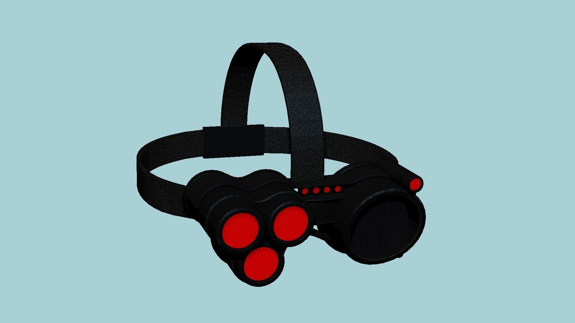 SciFi Glasses J01 Black Red - Character Design Fashion Low-poly 3D model_6