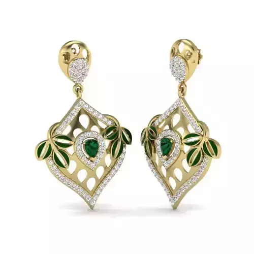 Earrings Collection two gold with pearls and diamonds