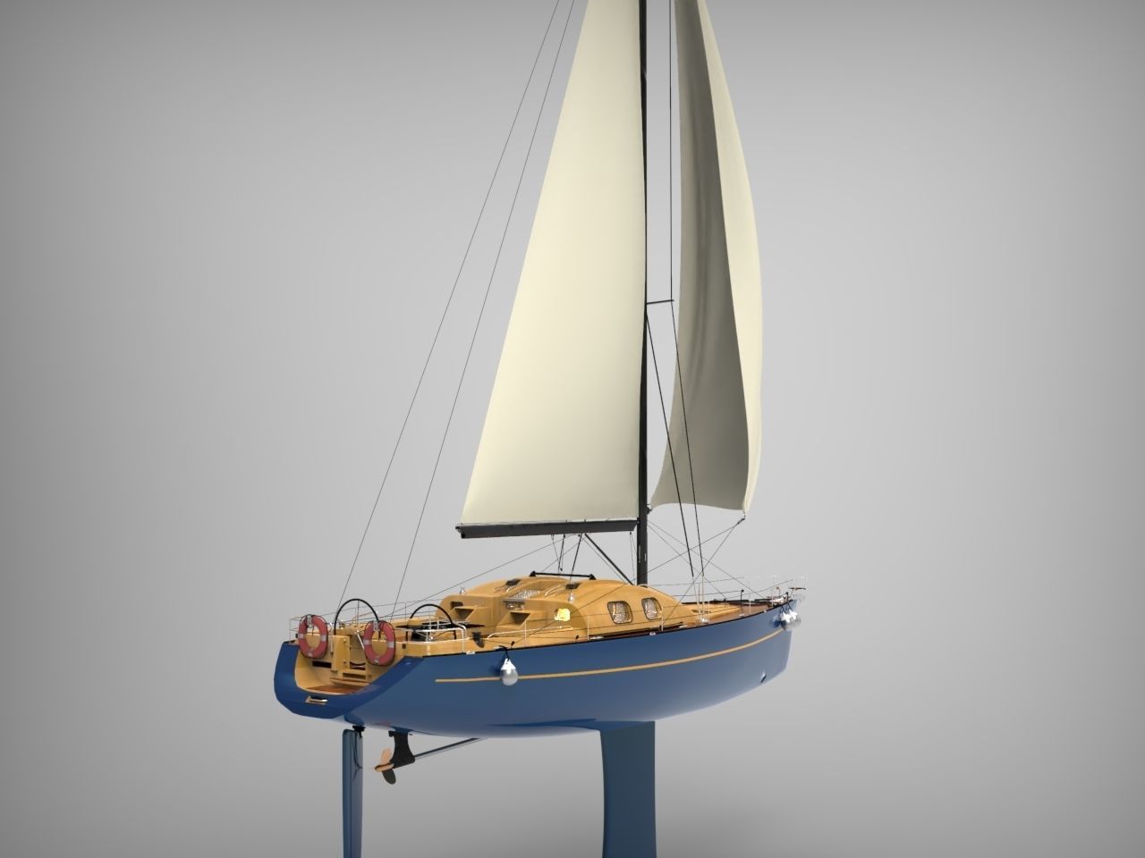 Corvette Ship 3D model_1