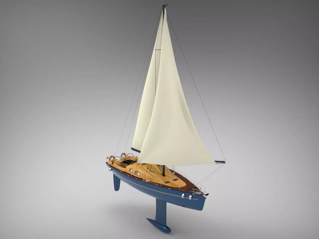 Corvette Ship 3D model_0