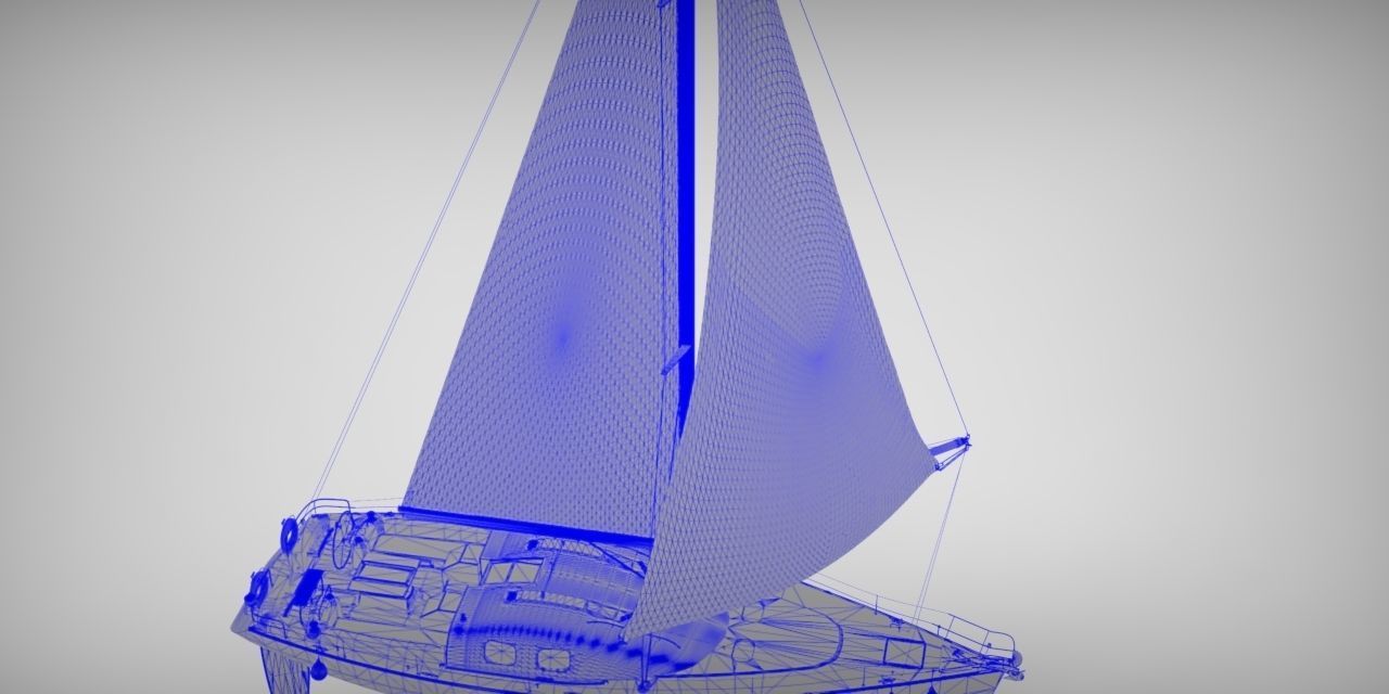 Corvette Ship 3D model_6