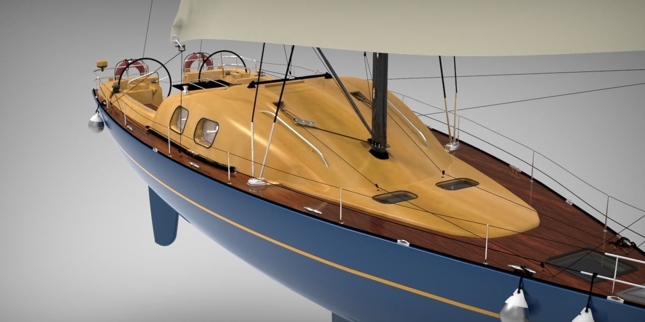 Corvette Ship 3D model_2