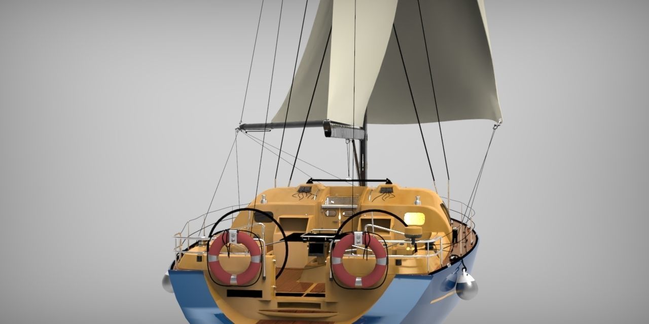 Corvette Ship 3D model_3