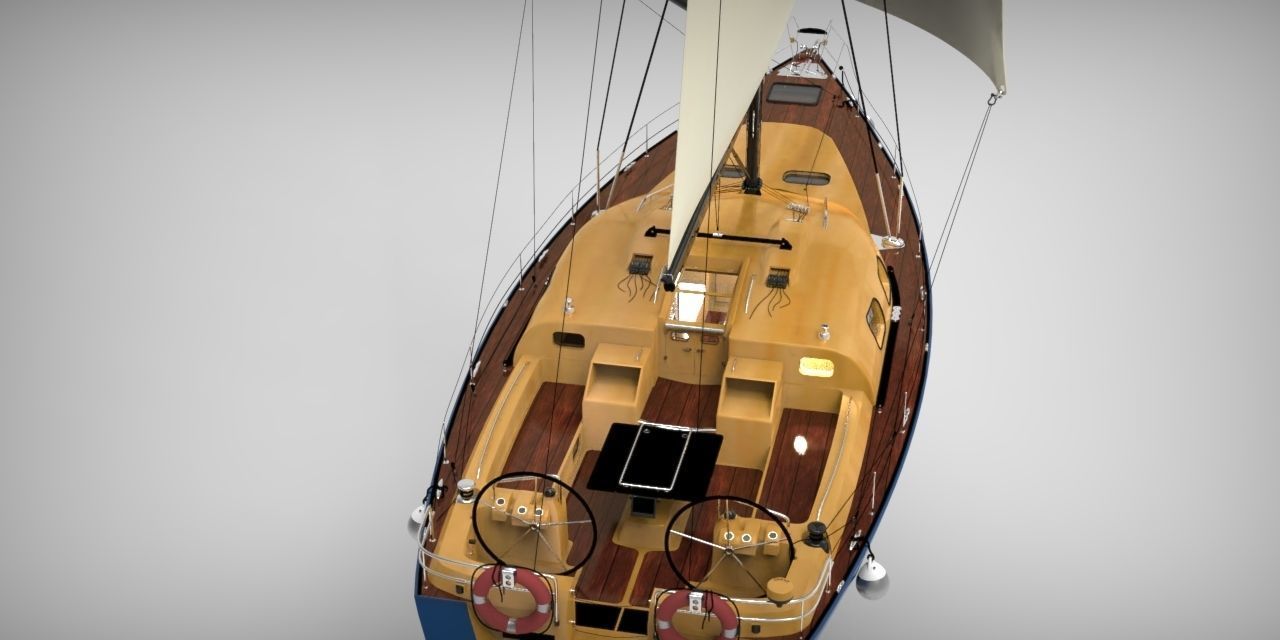 Corvette Ship 3D model_4