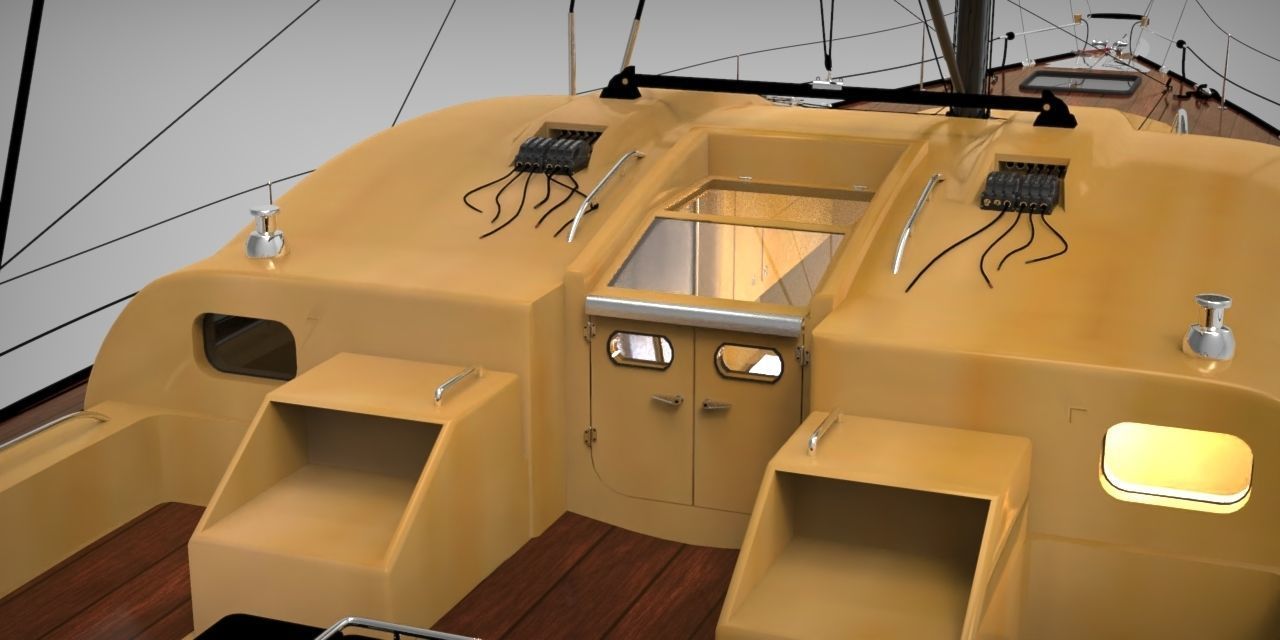 Corvette Ship 3D model_5