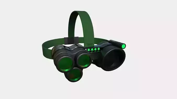 SciFi Glasses J02 Black Green - Character Design Fashion Low-poly 3D model