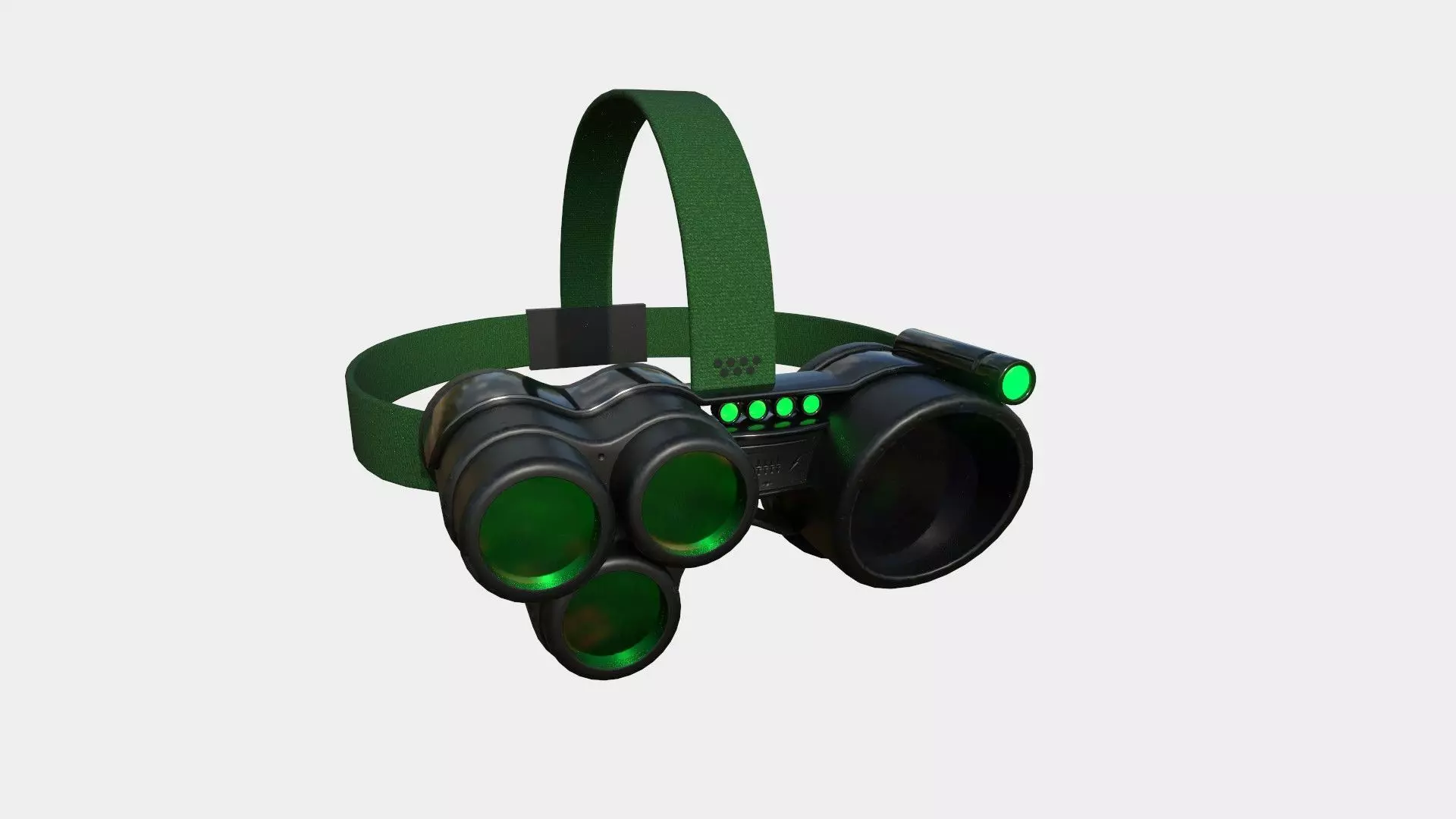 SciFi Glasses J02 Black Green - Character Design Fashion Low-poly 3D model_0