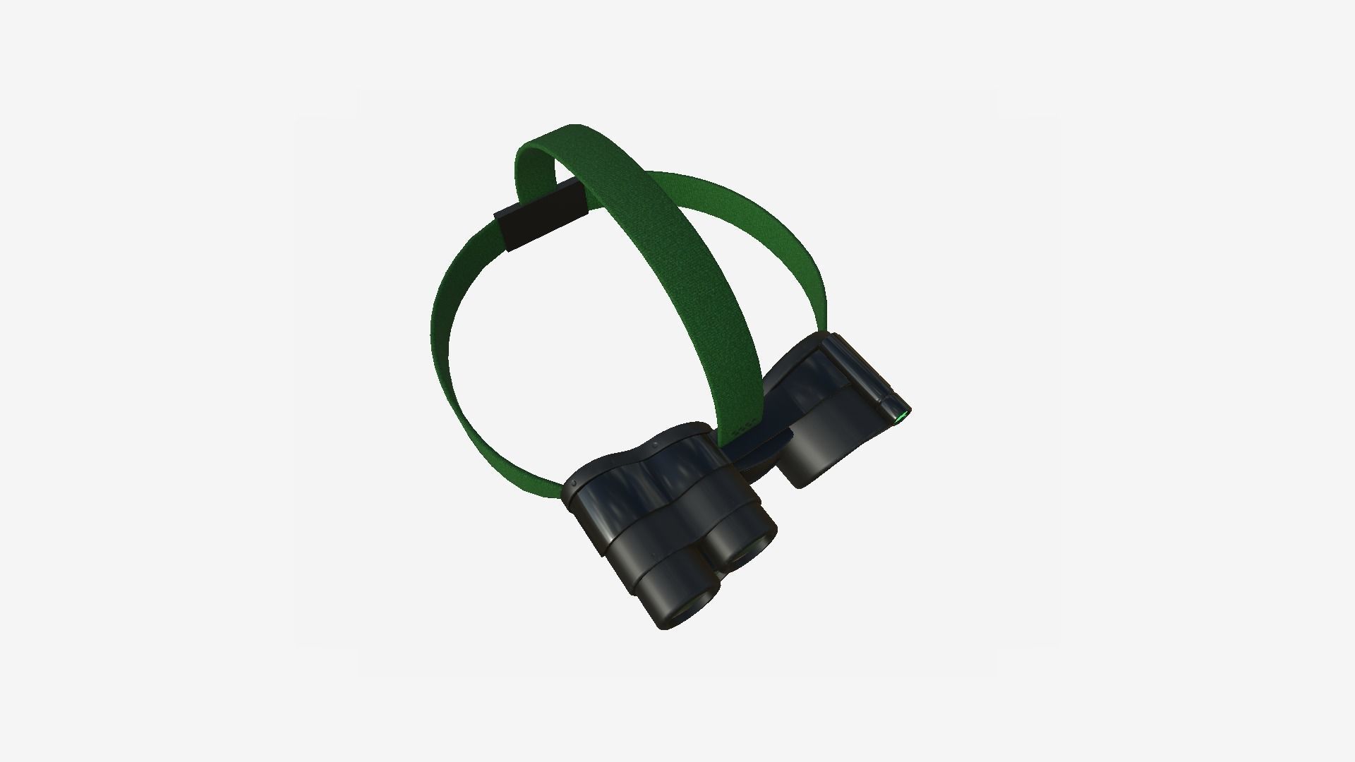 SciFi Glasses J02 Black Green - Character Design Fashion Low-poly 3D model_4