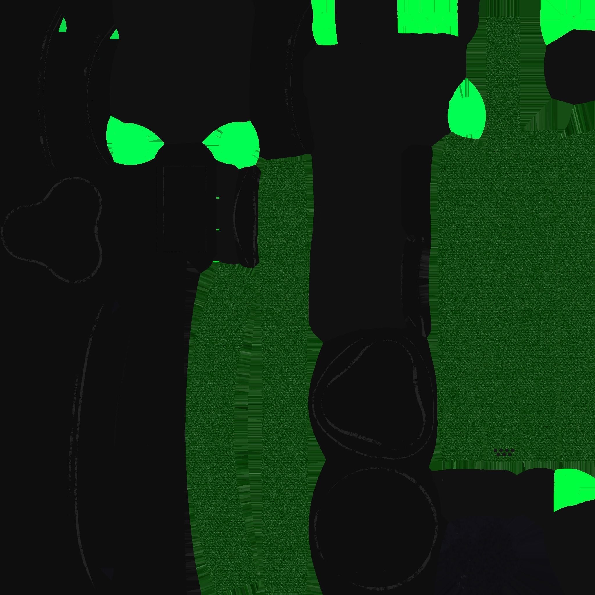 SciFi Glasses J02 Black Green - Character Design Fashion Low-poly 3D model_19