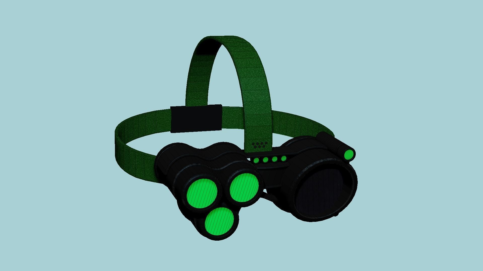 SciFi Glasses J02 Black Green - Character Design Fashion Low-poly 3D model_6