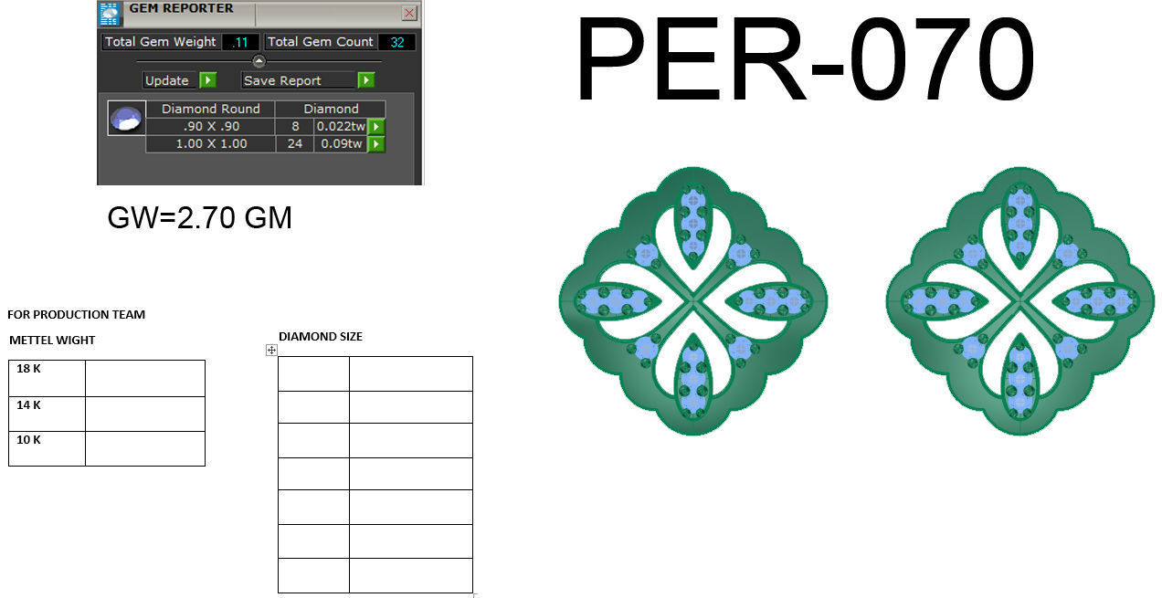Earrings Collection two gold hoop with diamonds 3D print model_5