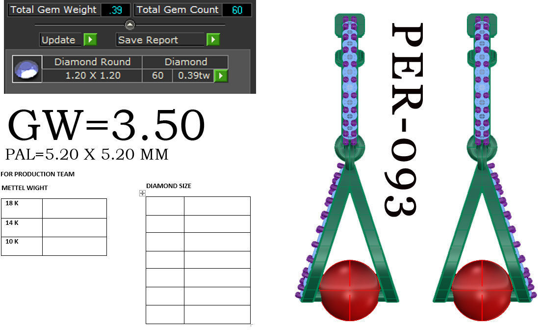 Earrings Collection two gold hoop with diamonds 3D print model_47