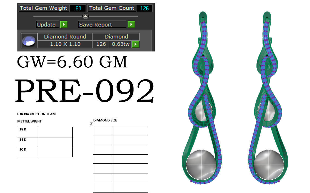 Earrings Collection two gold hoop with diamonds 3D print model_41