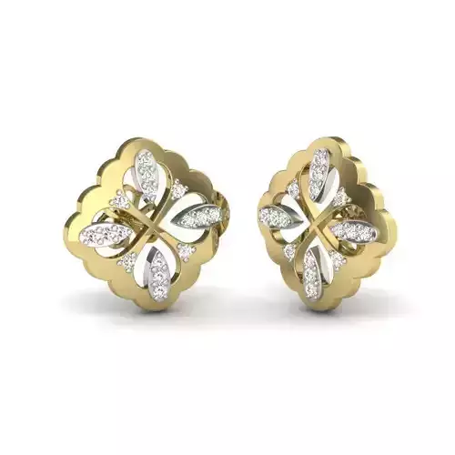 Earrings Collection two gold hoop with diamonds
