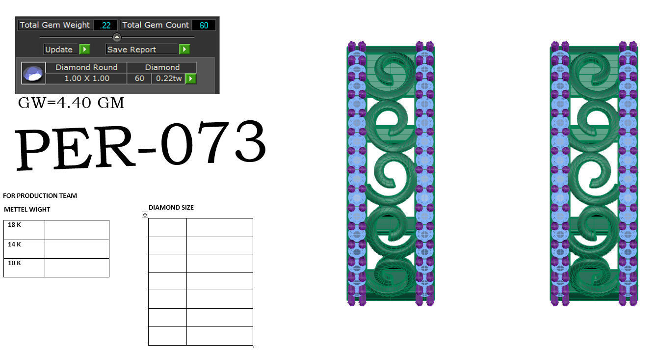 Earrings Collection two gold hoop with diamonds 3D print model_6