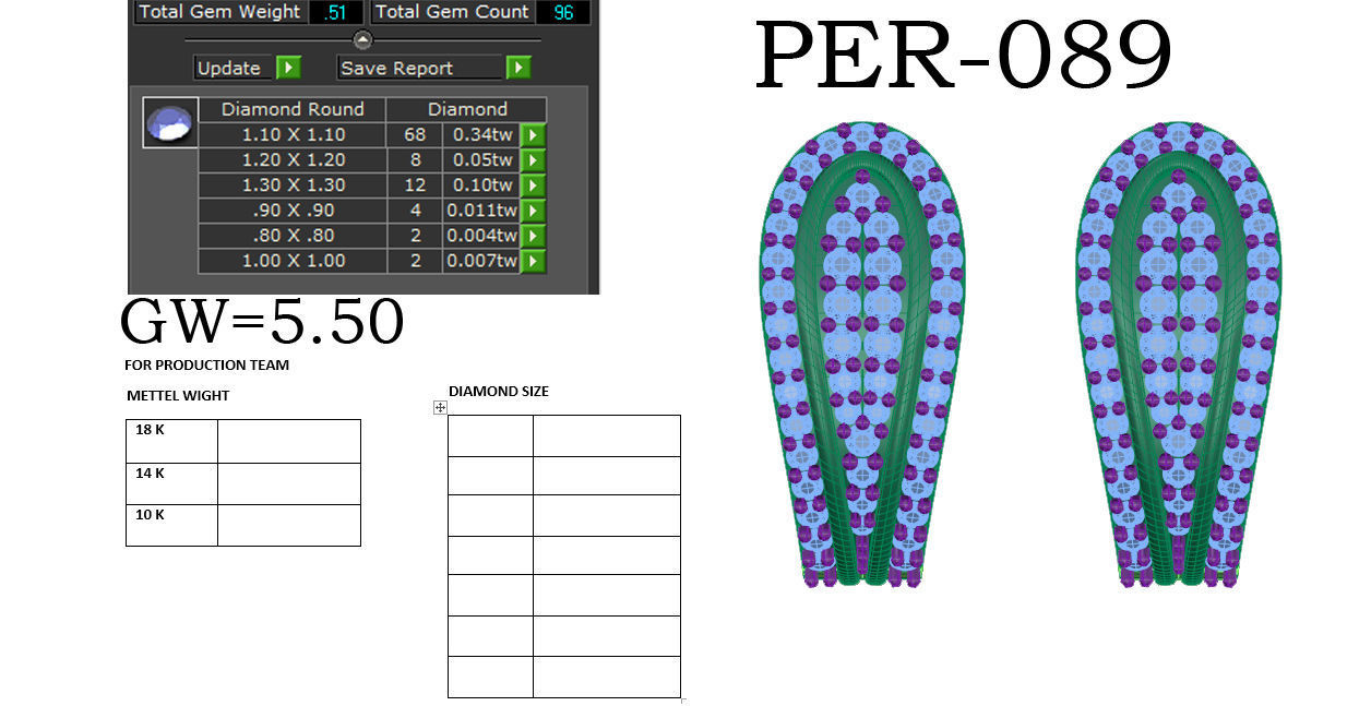 Earrings Collection two gold hoop with diamonds 3D print model_42