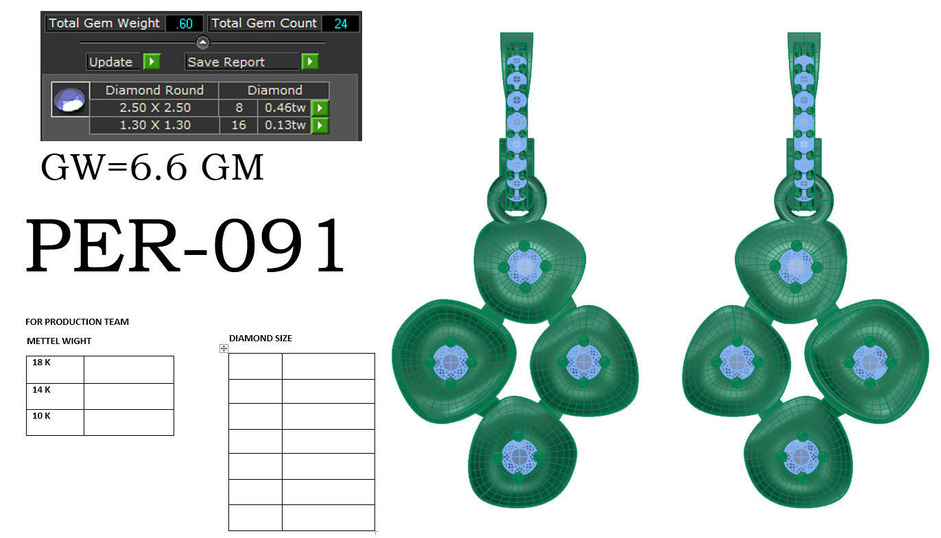 Earrings Collection two gold hoop with diamonds 3D print model_56