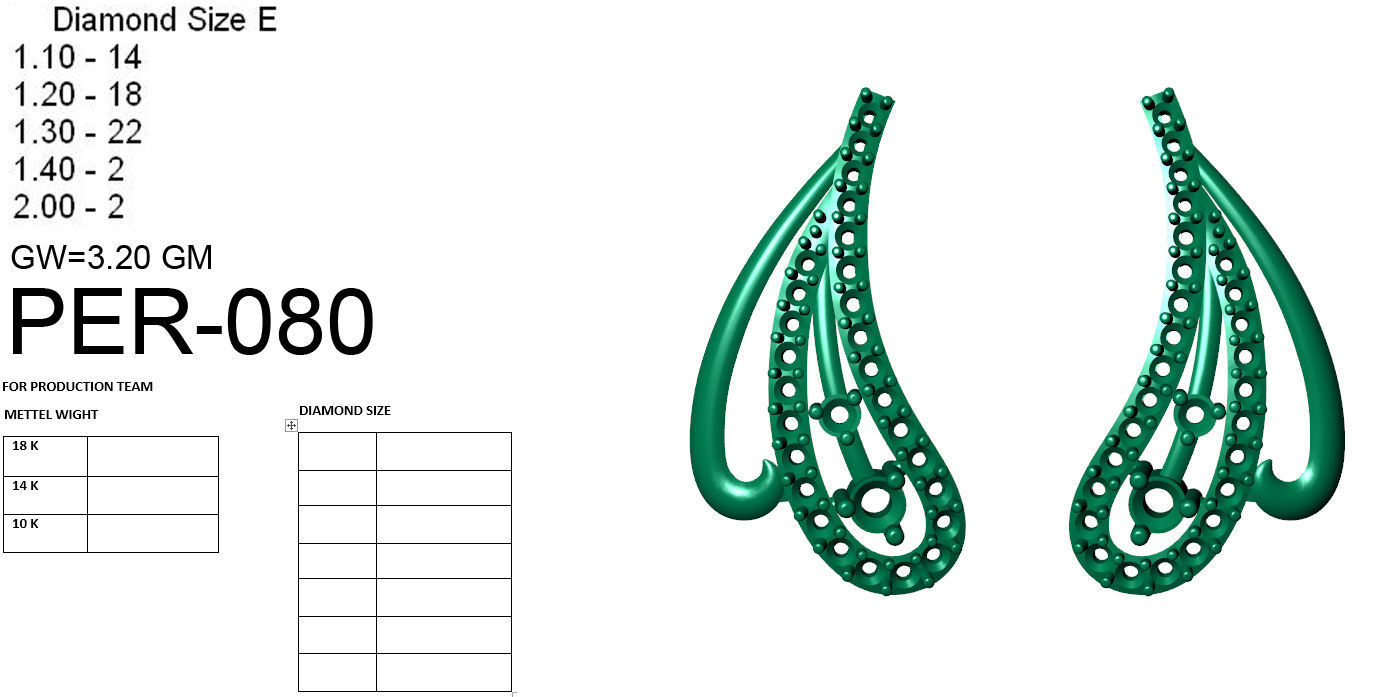 Earrings Collection two gold hoop with diamonds 3D print model_21