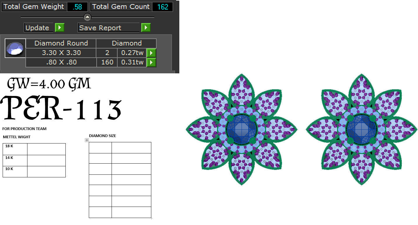 Earrings Collection two gold hoop with diamonds 3D print model_82