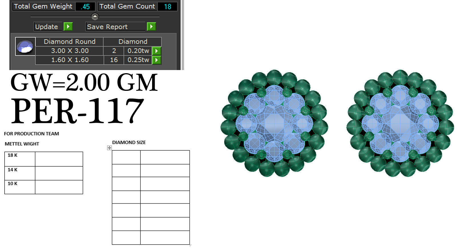 Earrings Collection two gold hoop with diamonds 3D print model_92