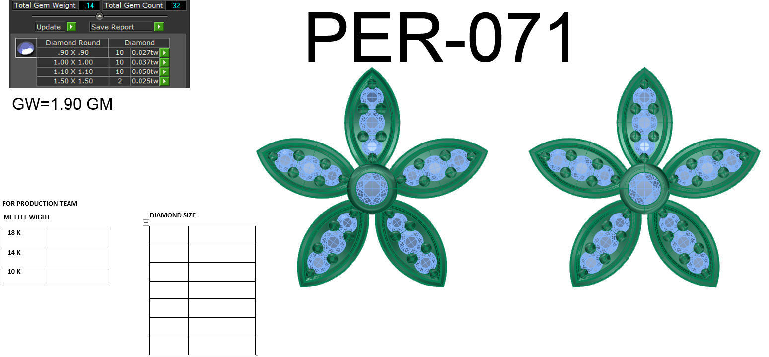 Earrings Collection two gold hoop with diamonds 3D print model_8