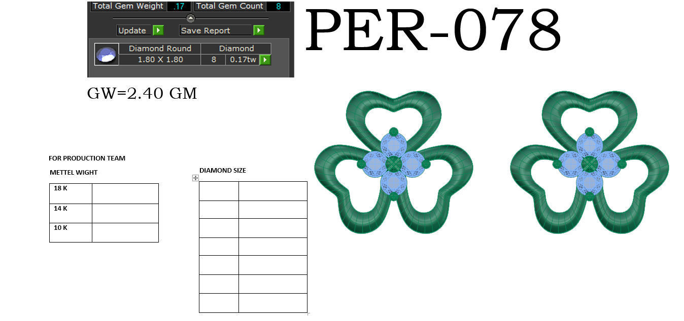 Earrings Collection two gold hoop with diamonds 3D print model_13