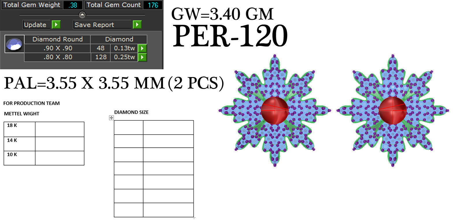 Earrings Collection two gold hoop with diamonds 3D print model_99