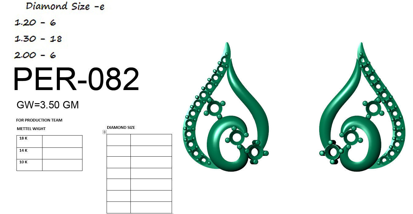 Earrings Collection two gold hoop with diamonds 3D print model_23