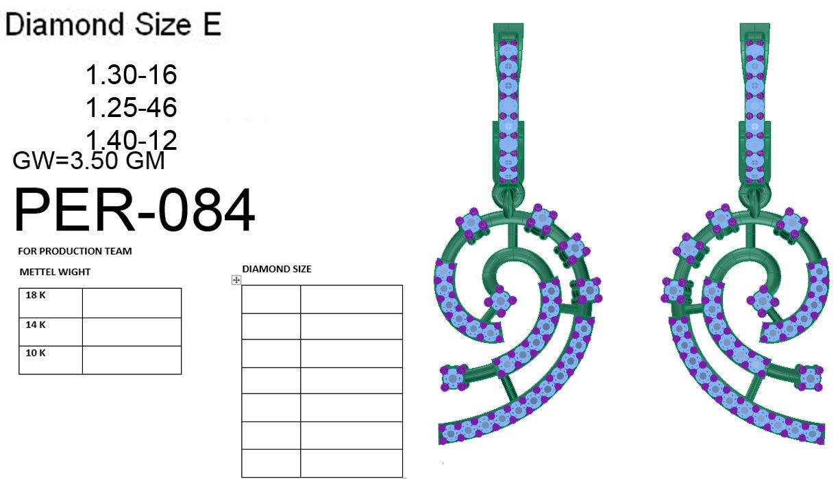 Earrings Collection two gold hoop with diamonds 3D print model_27