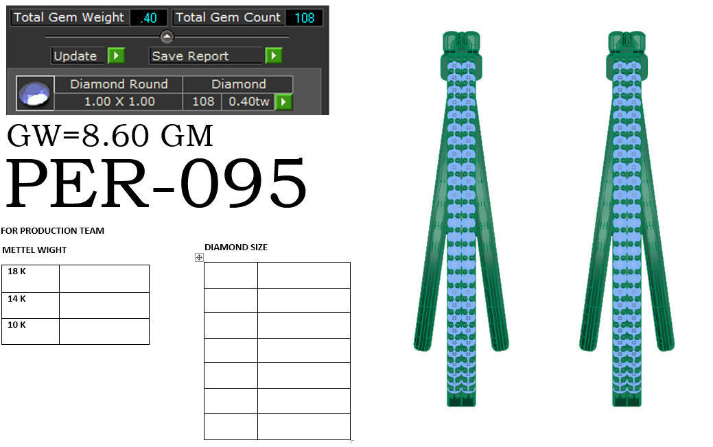 Earrings Collection two gold hoop with diamonds 3D print model_45