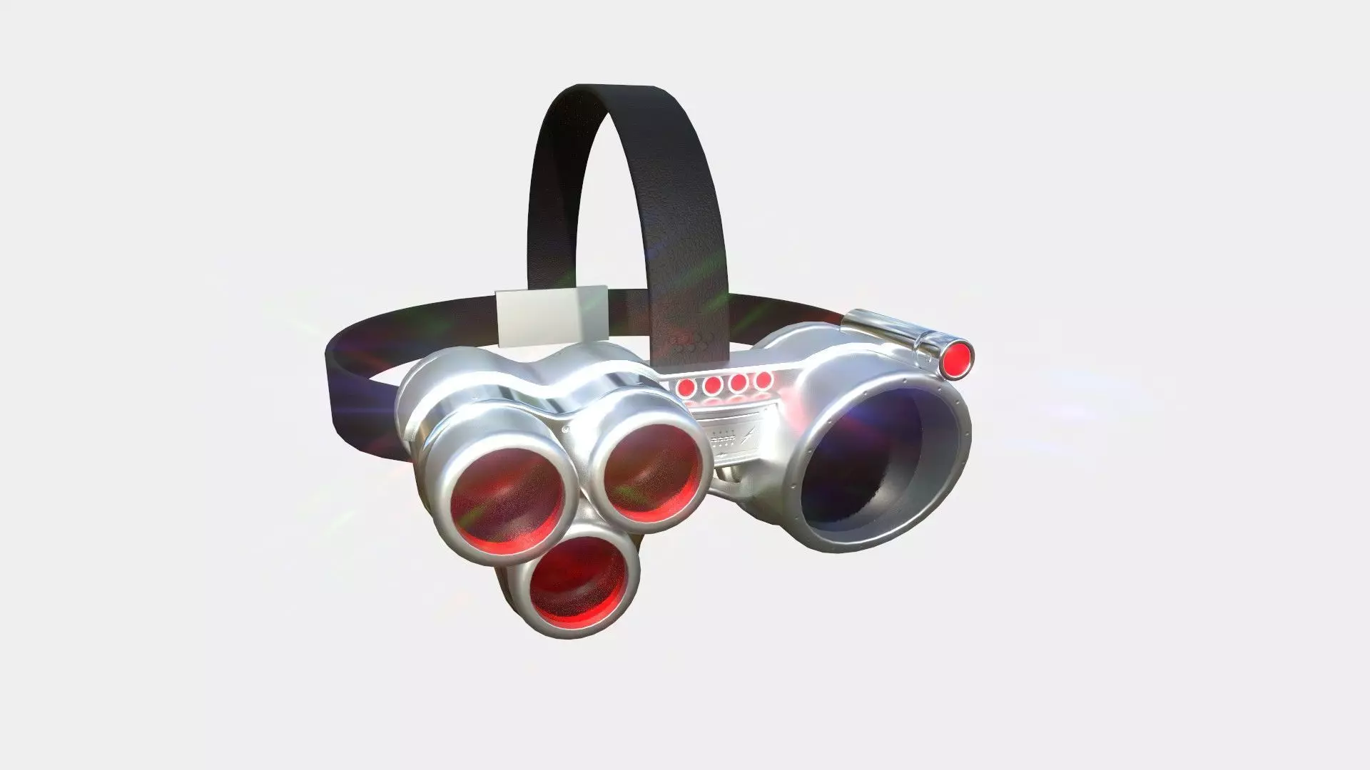 SciFi Glasses J03 Aluminum - Character Design Fashion Low-poly 3D model_0