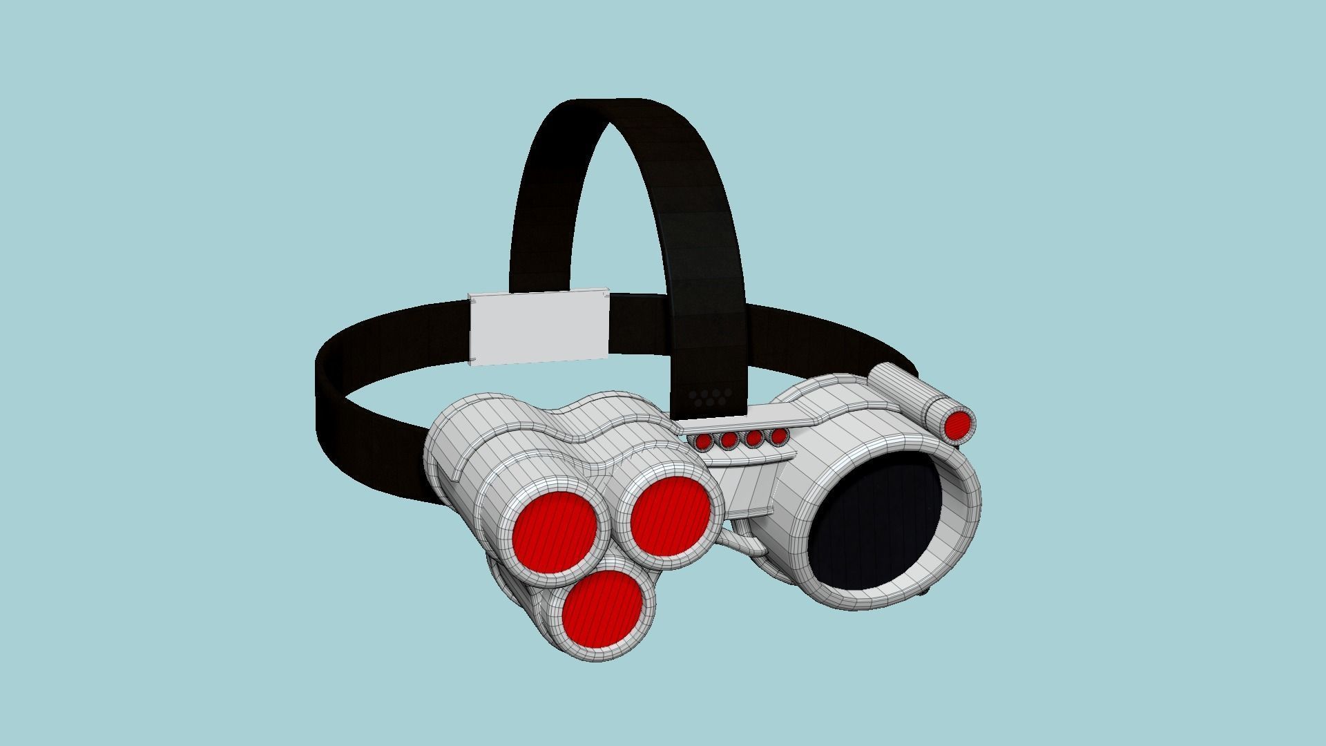 SciFi Glasses J03 Aluminum - Character Design Fashion Low-poly 3D model_6