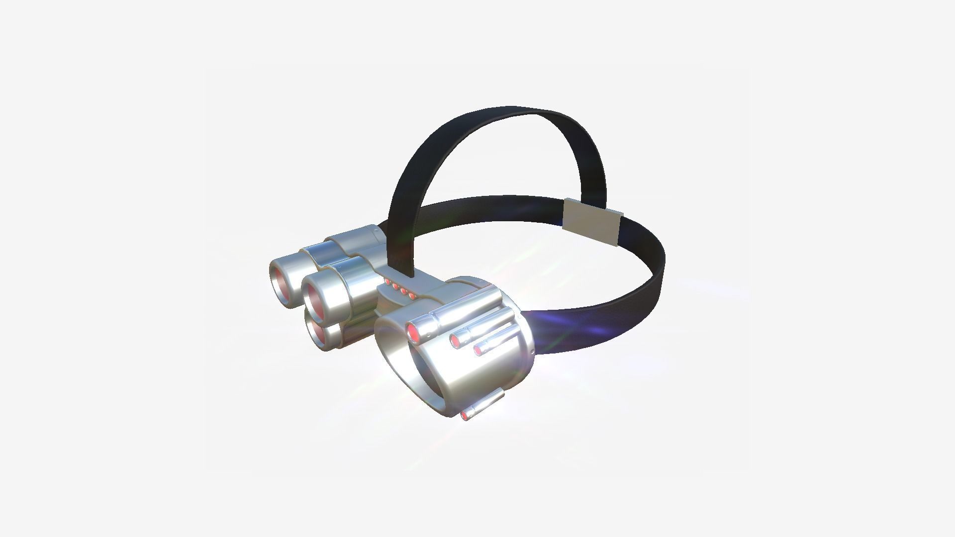 SciFi Glasses J03 Aluminum - Character Design Fashion Low-poly 3D model_2