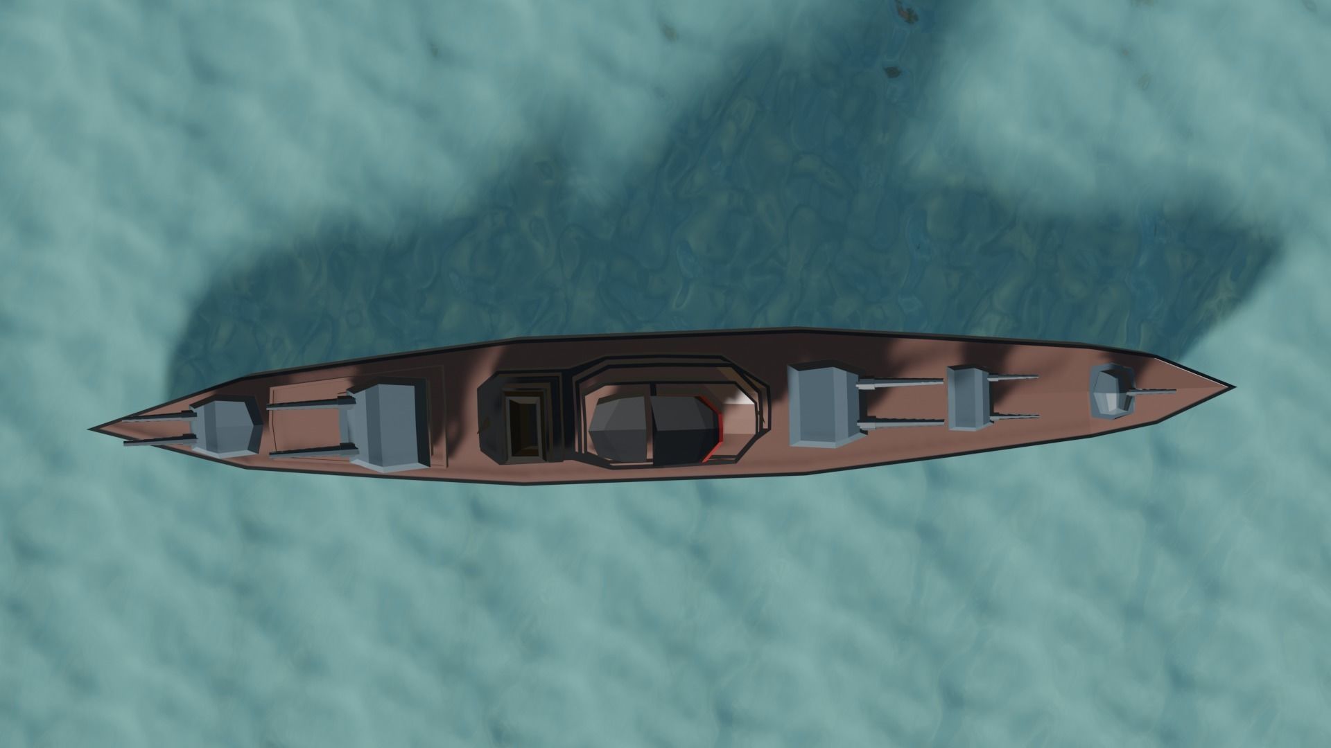 battle ship Low-poly 3D model_6