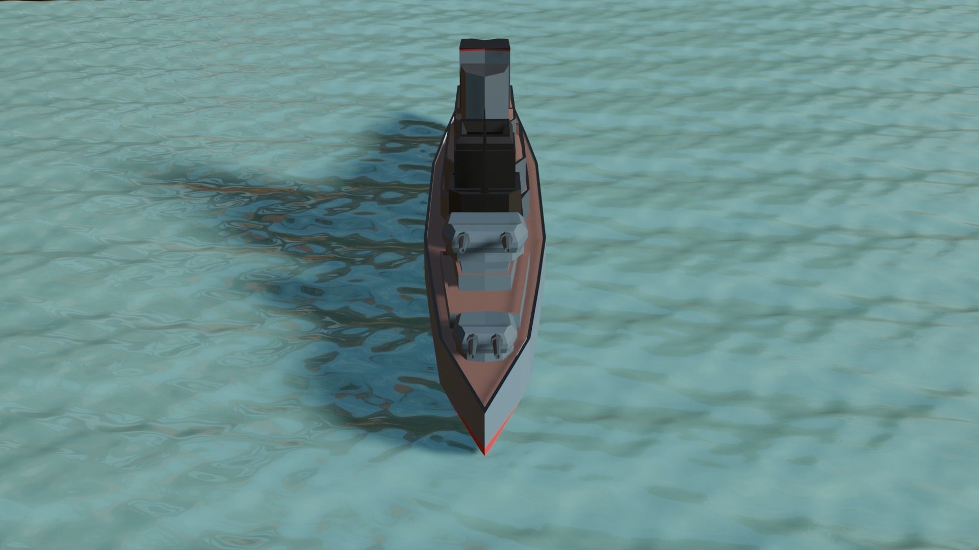 battle ship Low-poly 3D model_9