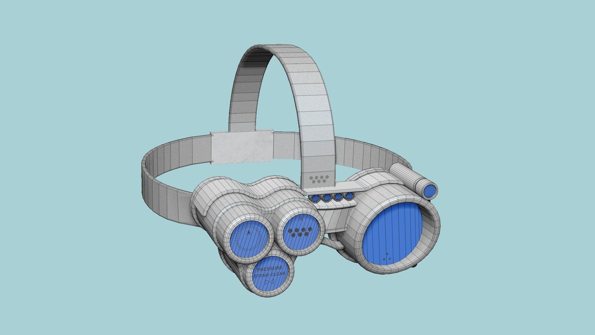 SciFi Glasses J05 White Blue - Character Design Fashion Low-poly 3D model_6