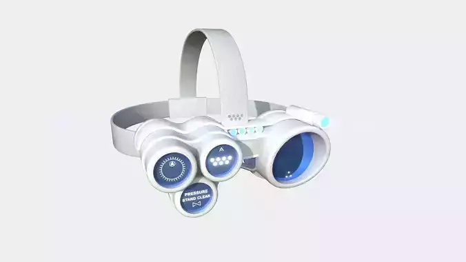 SciFi Glasses J05 White Blue - Character Design Fashion Low-poly 3D model