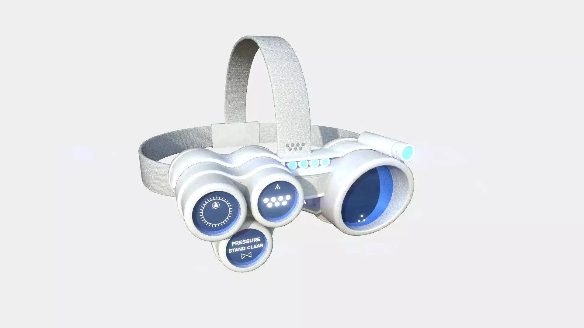 SciFi Glasses J05 White Blue - Character Design Fashion Low-poly 3D model_0