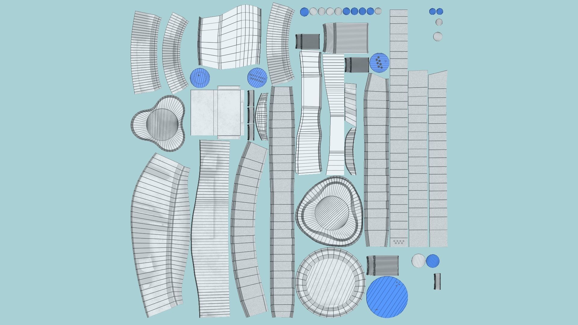 SciFi Glasses J05 White Blue - Character Design Fashion Low-poly 3D model_5