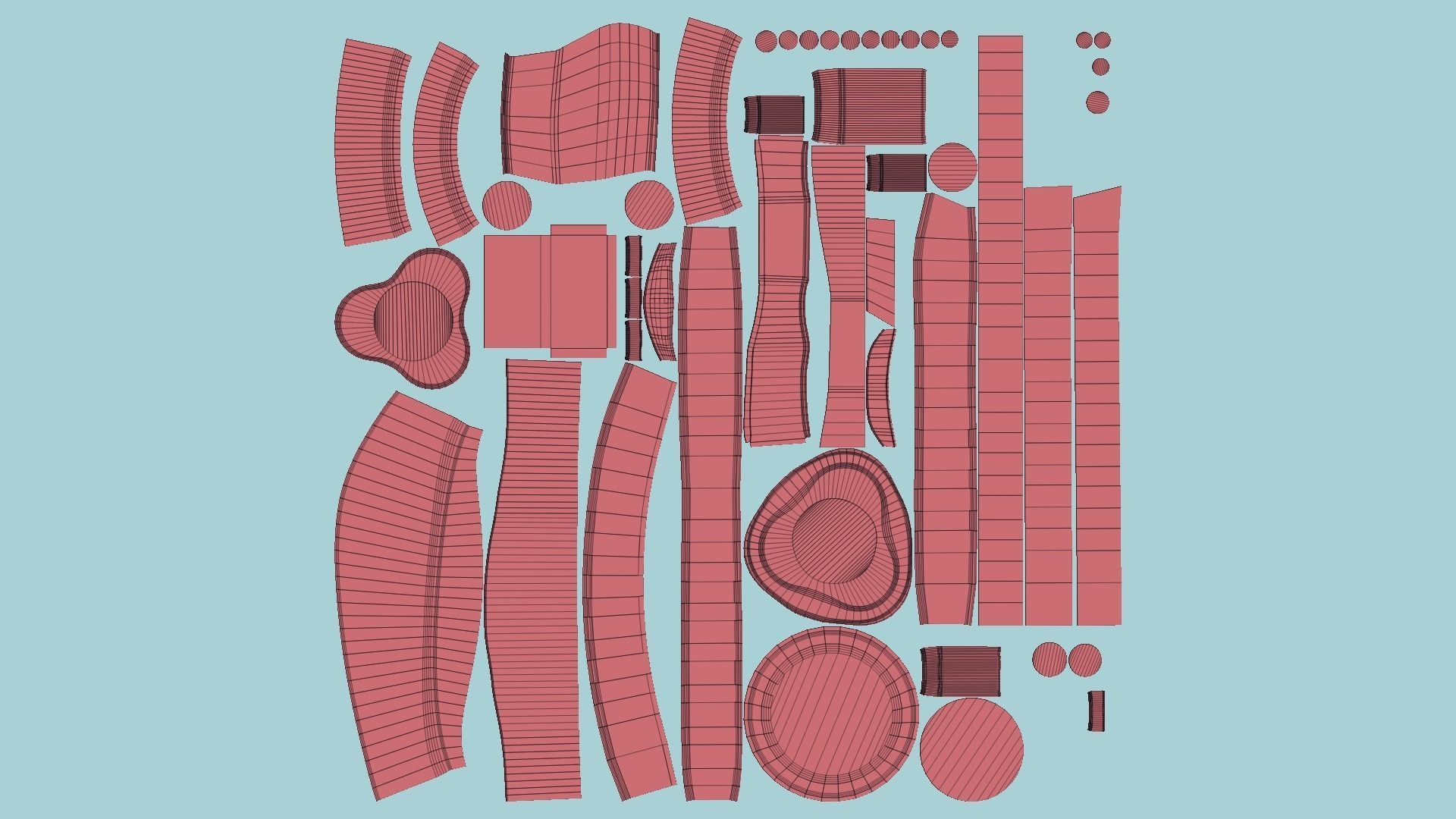 SciFi Glasses J06 White Red - Character Design Fashion Low-poly 3D model_12