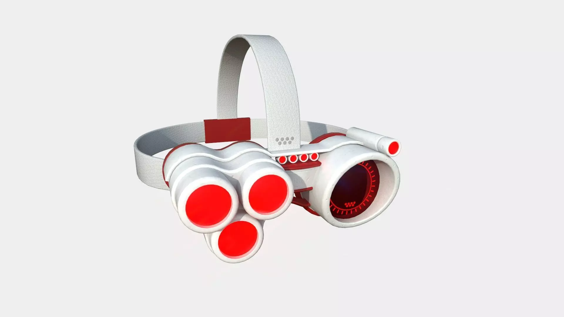 SciFi Glasses J06 White Red - Character Design Fashion Low-poly 3D model_0