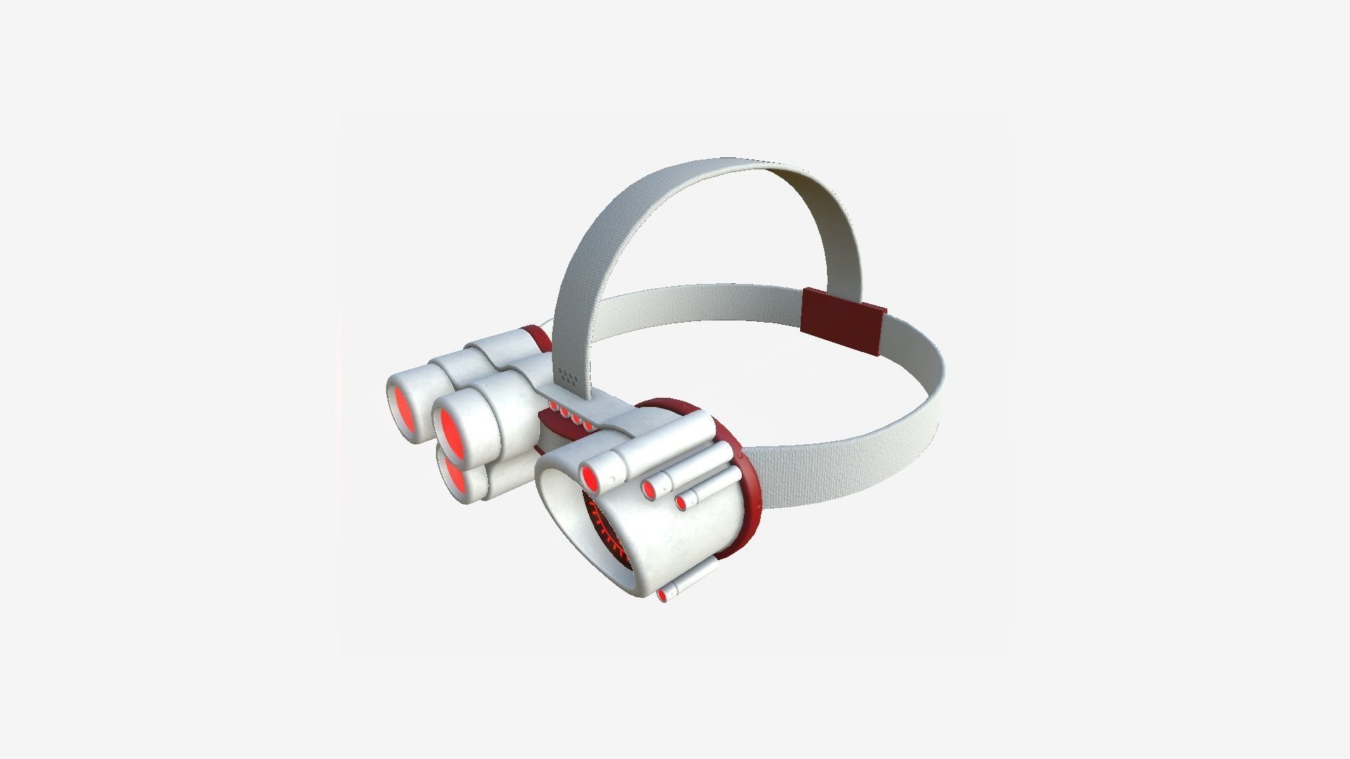 SciFi Glasses J06 White Red - Character Design Fashion Low-poly 3D model_2